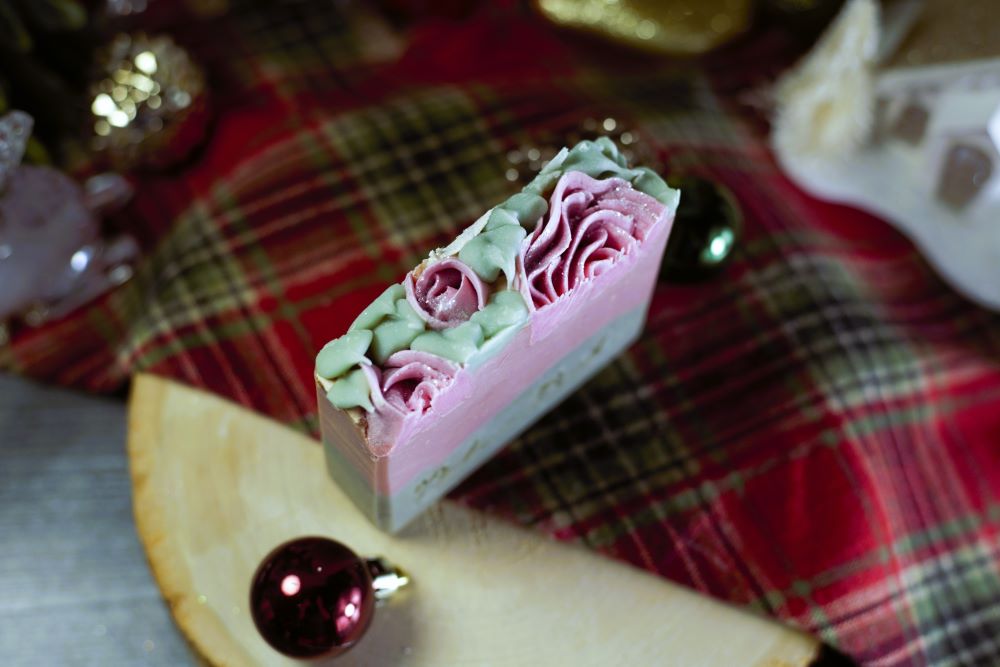 Snow-Kissed Roses Artisan Soap